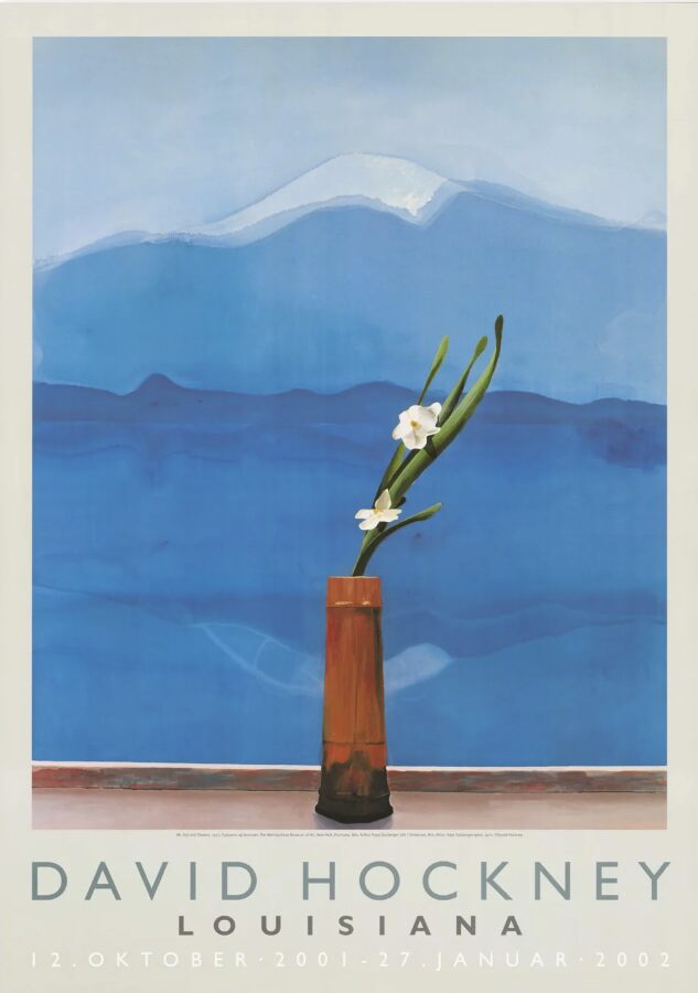 David Hockney, Mt. Fuji and flowers, 1972