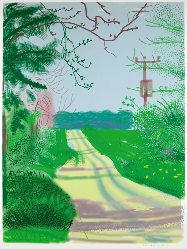 David Hockney, The Arrival of Spring in Woldgate, East Yorkshire in 2011. 23 April, 2011