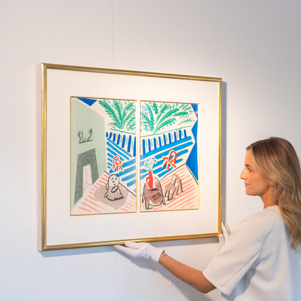 David Hockney, Livingroom & Terrace, July-1986