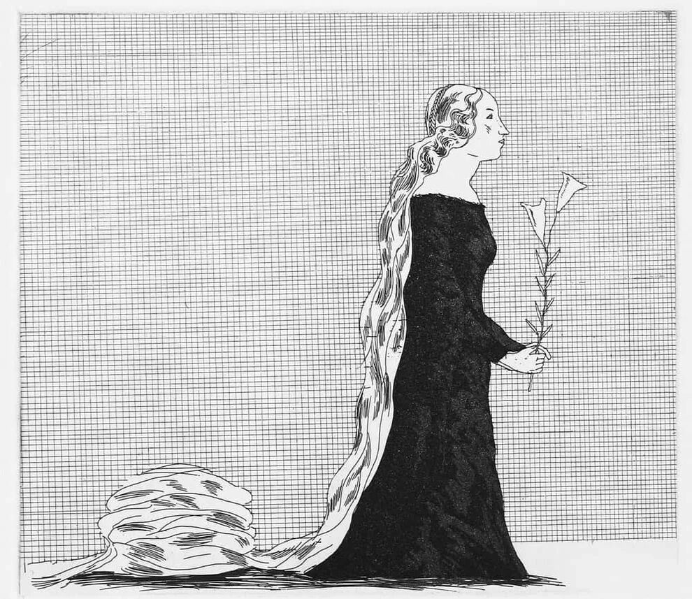 David Hockney, The Older Rapunzel (1969) | Brothers Grimm Etching, 1969