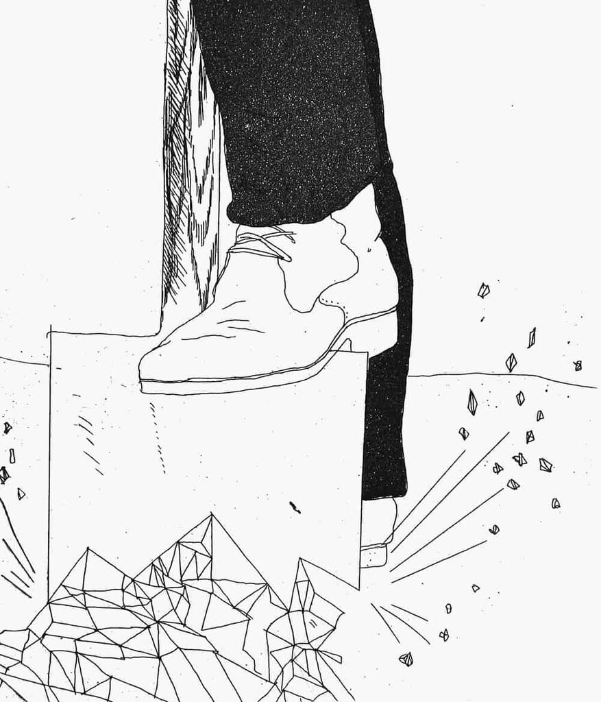 David Hockney, Digging up Glass, 1969