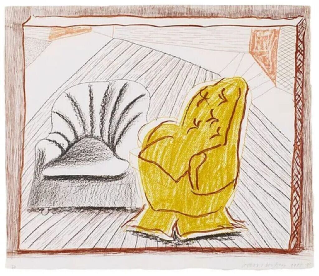 David Hockney, A Picture of Two Chairs from Moving Focus Series, 1985-1986