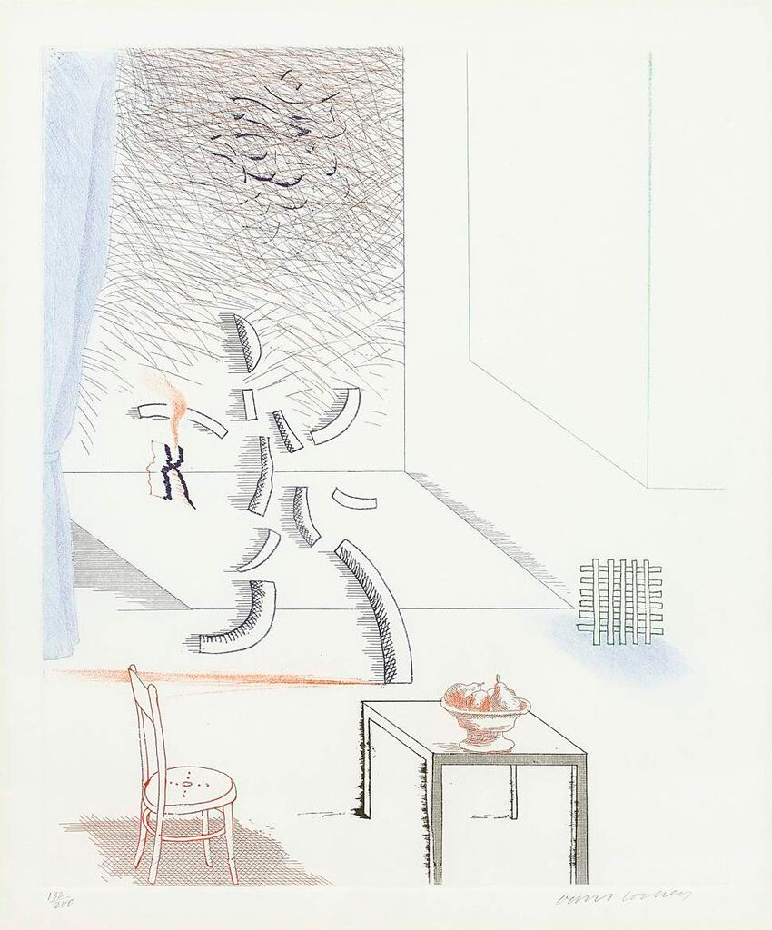 David Hockney, Tick It, Tick It, Turn It True from The Blue Guitar Series, 1976-1977