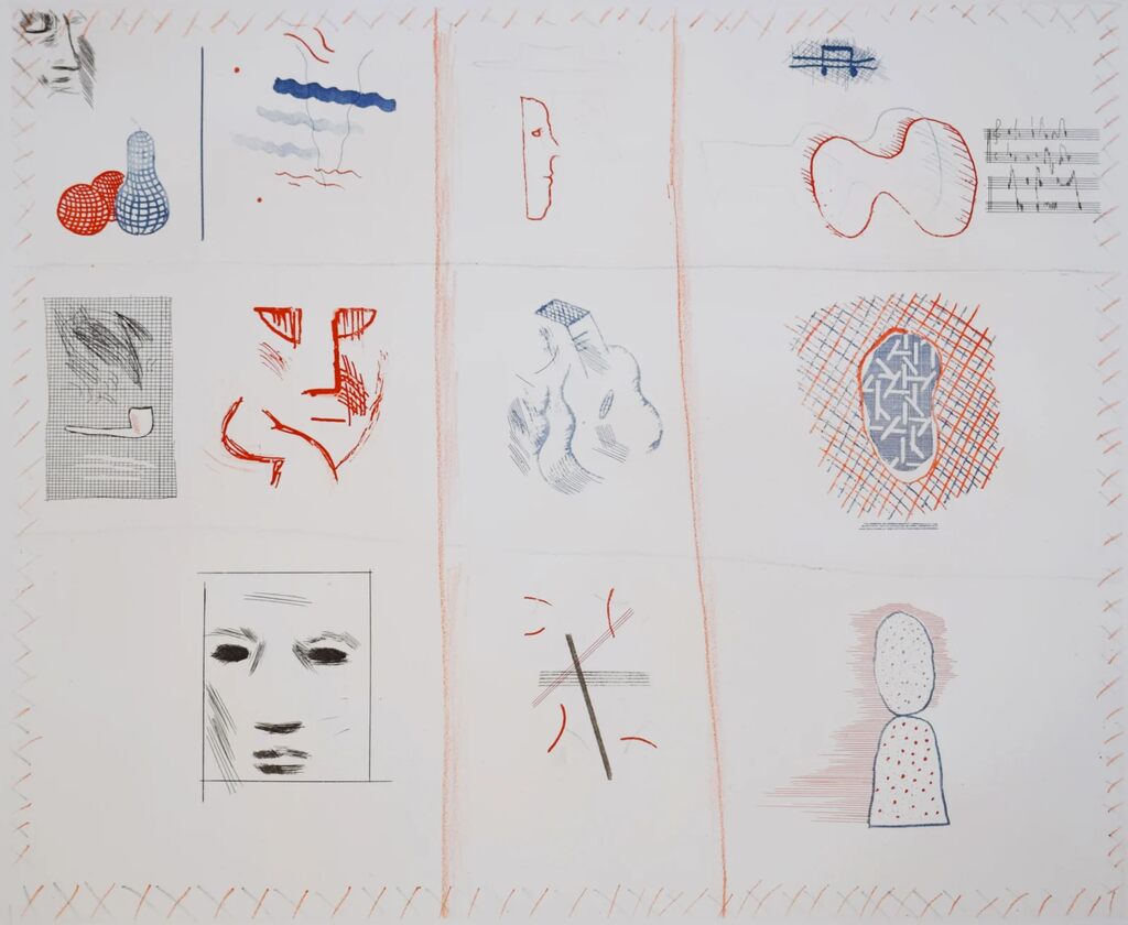 David Hockney, Franco-American Mail, from: The Blue Guitar, 1976