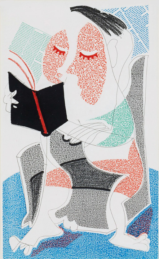 Man Reading Stendahl, July 1986, image 1