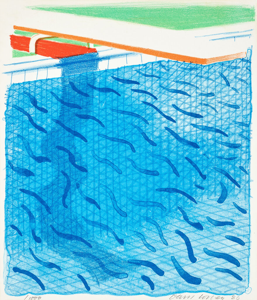 David Hockney, Pool made with Paper and Blue Ink for Book, from Paper Pools, 1980