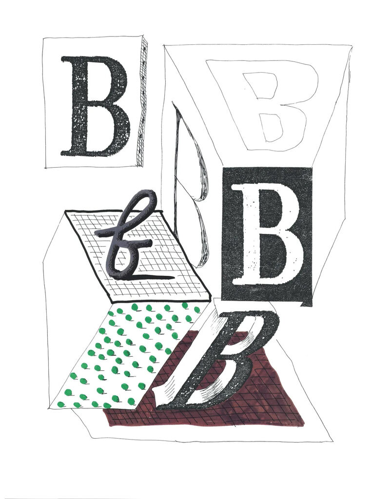 David Hockney, B, from Hockney's Alphabet, 1991