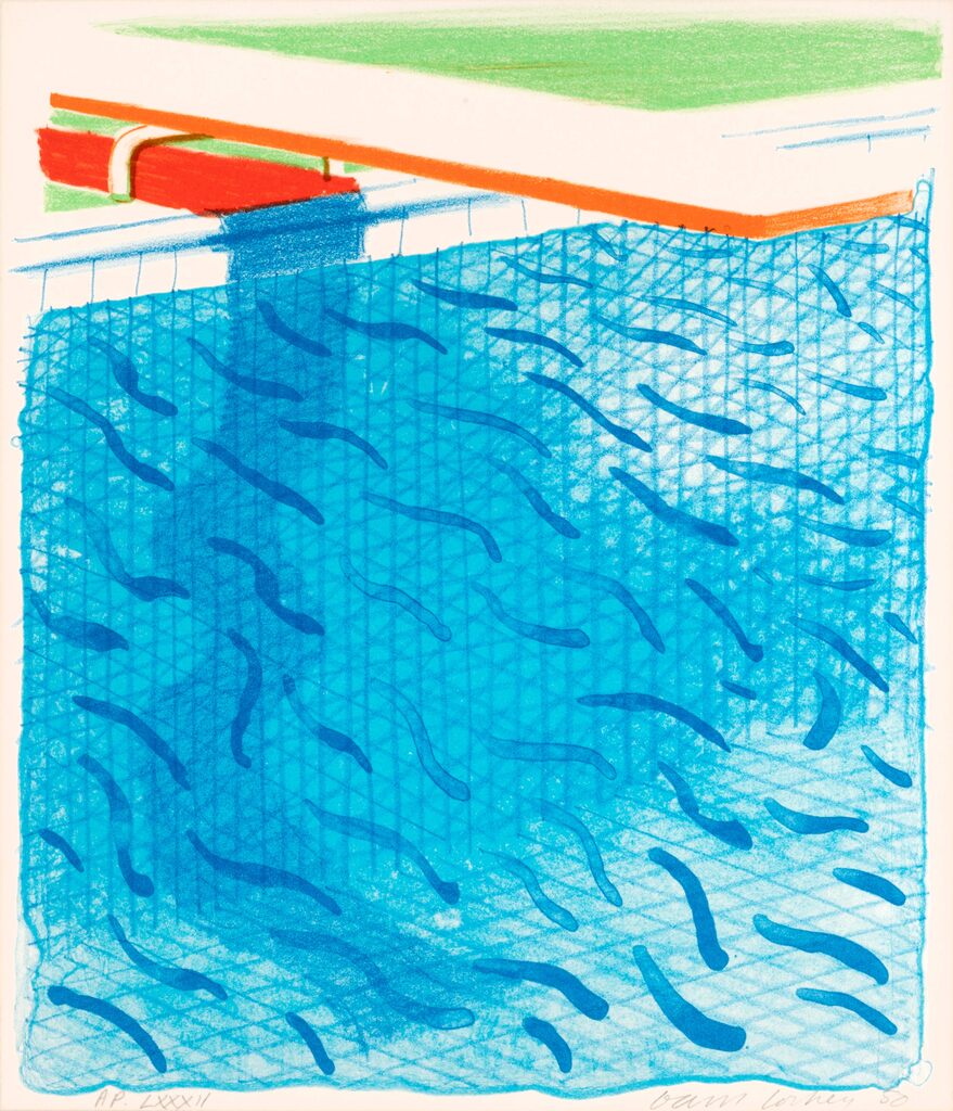 David Hockney, Pool Made with Paper and Blue Ink for Book [MCA Tokyo 234], 1980