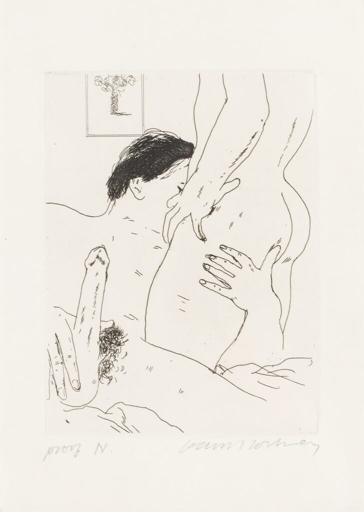 David Hockney, An Erotic Etching [SAC 172], 1975