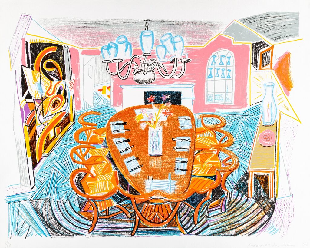 David Hockney, Tyler Dining Room, from Moving Focus, 1984