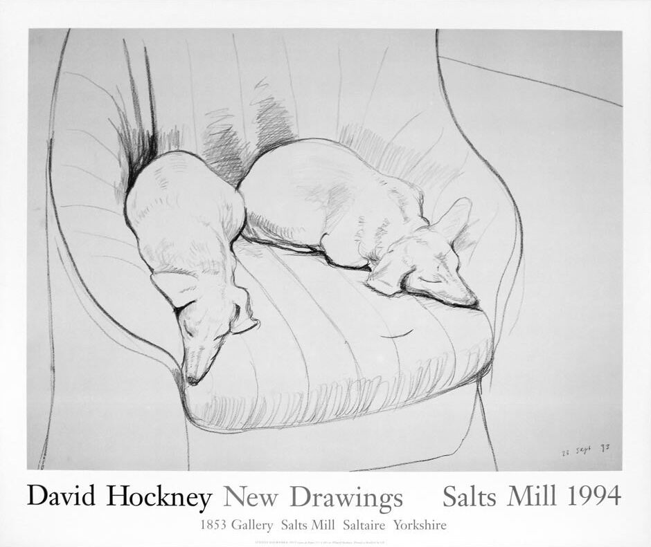 David Hockney, Black and White Dogs Exhibition Poster, 1994