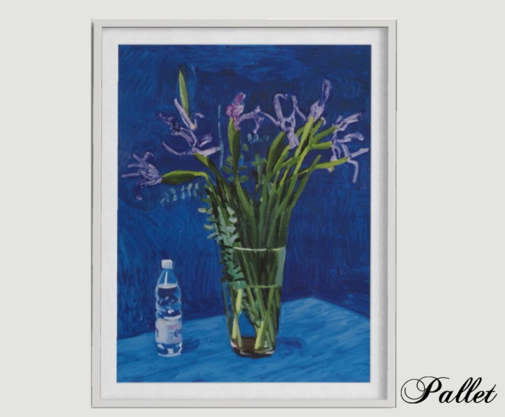 David Hockney, After David Hockney, Iris with Evian Bottle — Louisiana Plakat, Framed, 1998/2005