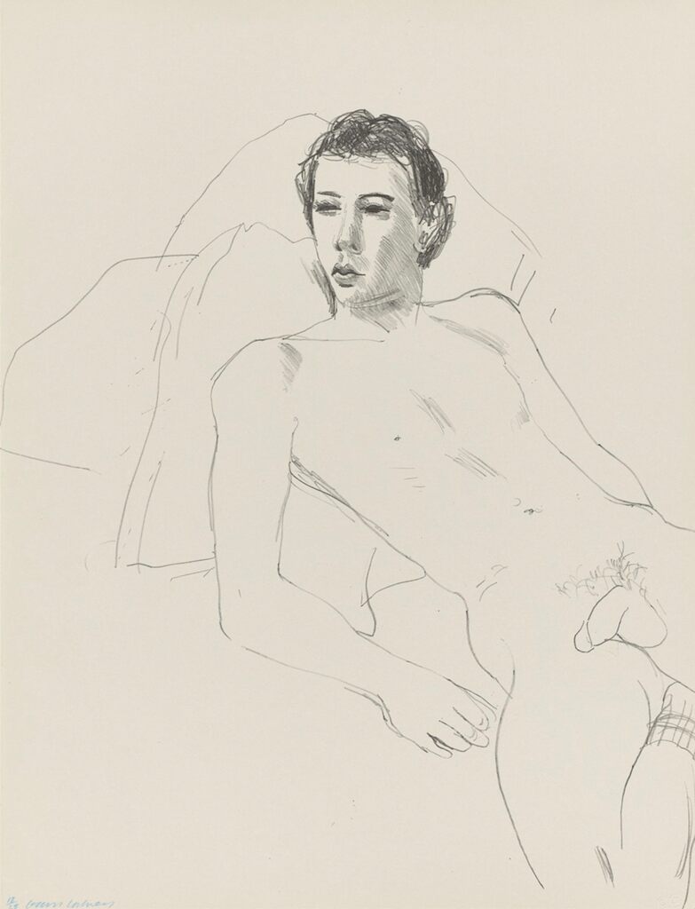 David Hockney, Gregory Reclining, 1976/77