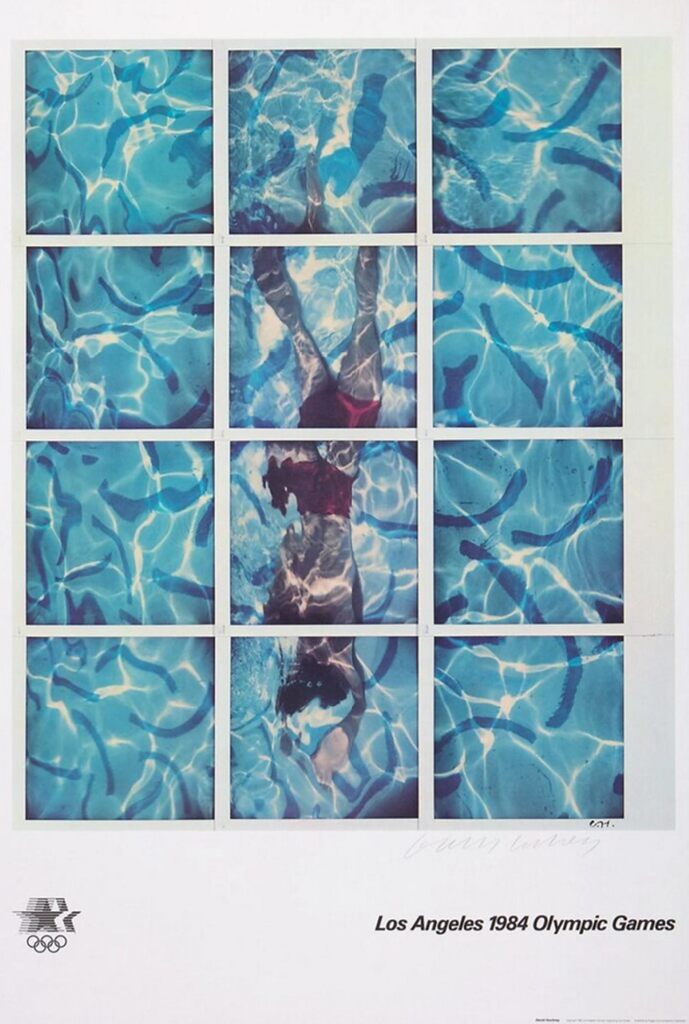 David Hockney Hand-Signed 1984 Los Angeles Olympics Poster, image 1