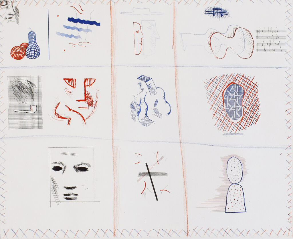David Hockney, Franco-American Mail, from: The Blue Guitar, 1976