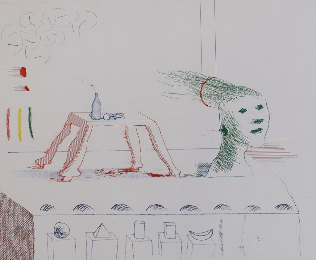 David Hockney, A Moving Still Life, from: The Blue Guitar, 1976