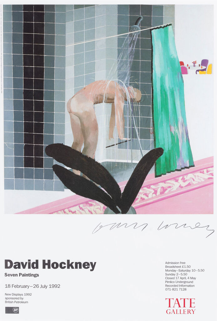 David Hockney, David Hockney Hand-Signed Man in Shower in Beverly Hills, 1992