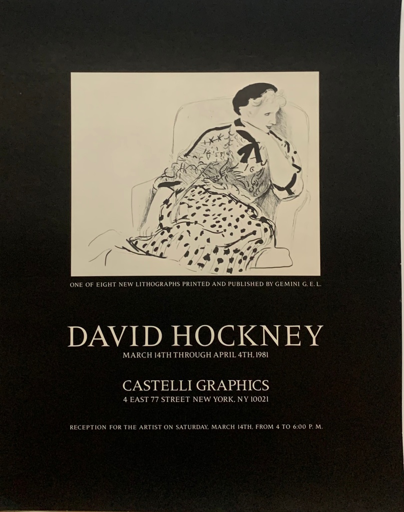David Hockney, David Hockney at Castelli Graphics original vintage poster, 1981