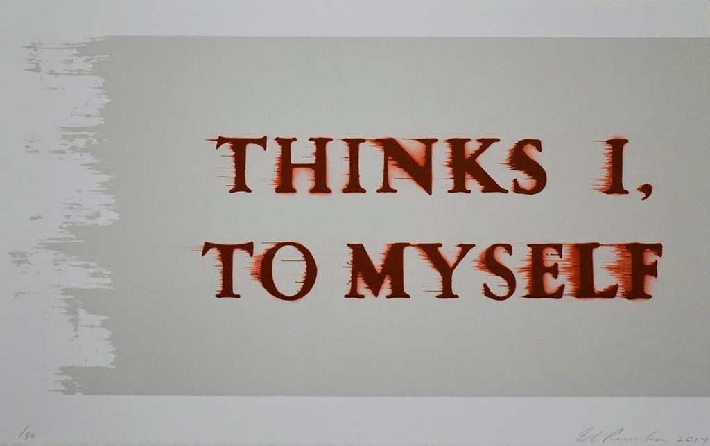 Ed Ruscha, Thinks I, to Myself (2017) (موقعة), 2017