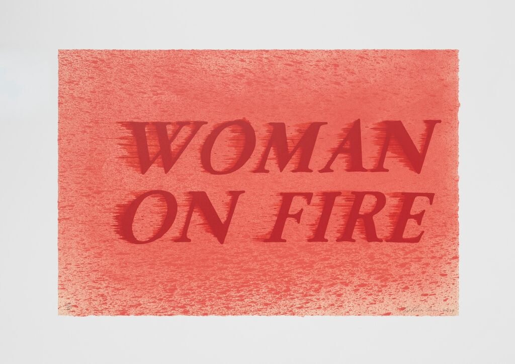 Ed Ruscha, WOMAN ON FIRE, 2024