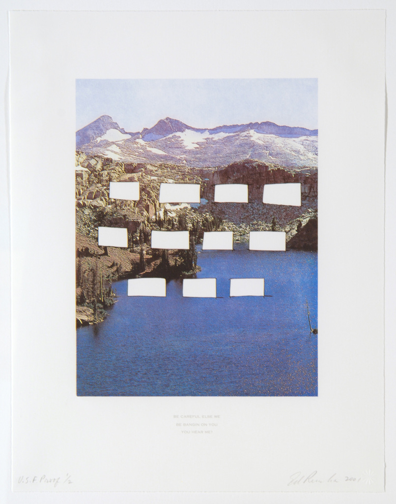 Ed Ruscha, Country Cityscapes, Be Careful Else We Be Banging' on You, You Hear Me, 2001