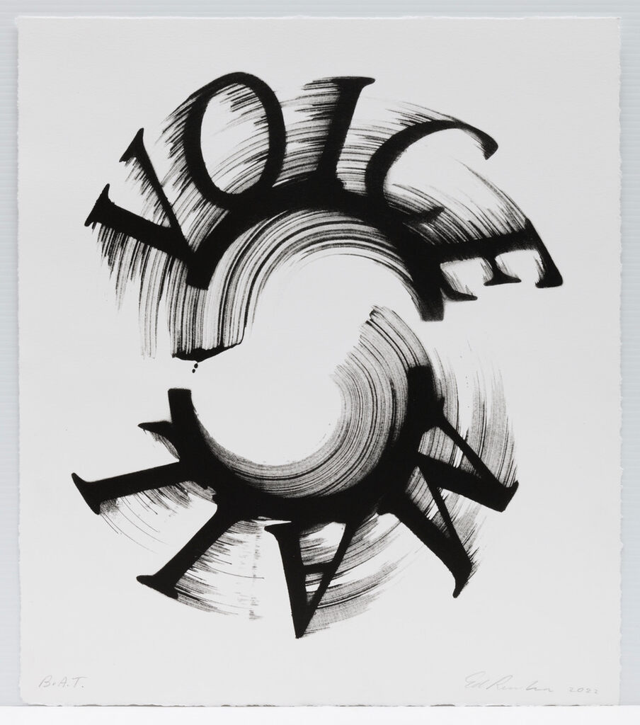 Ed Ruscha, Voice Mail Black (State I), 2022