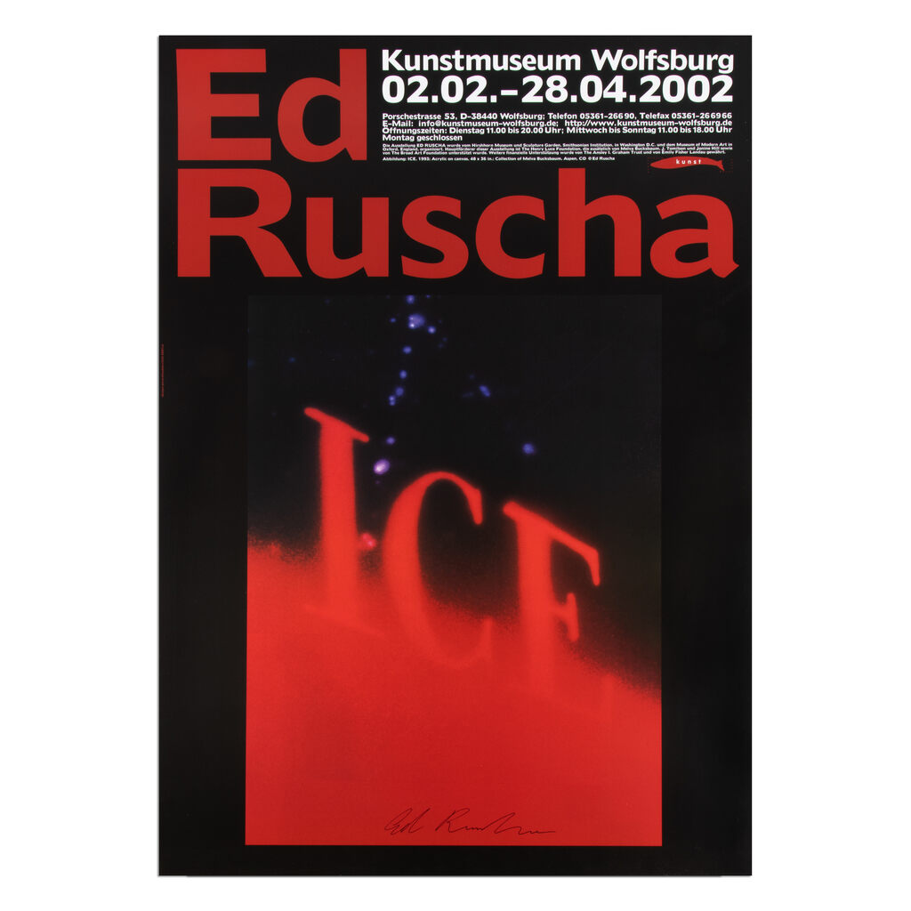 Ed Ruscha, Ed Ruscha, ICE - Signed Exhibition Poster, 2002