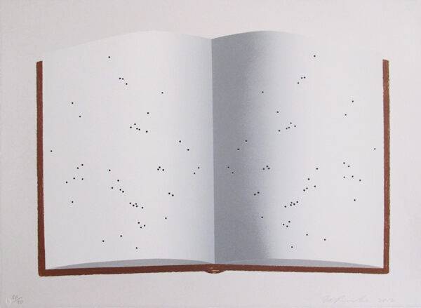 Ed Ruscha, Open Book With Worm Holes, 2012