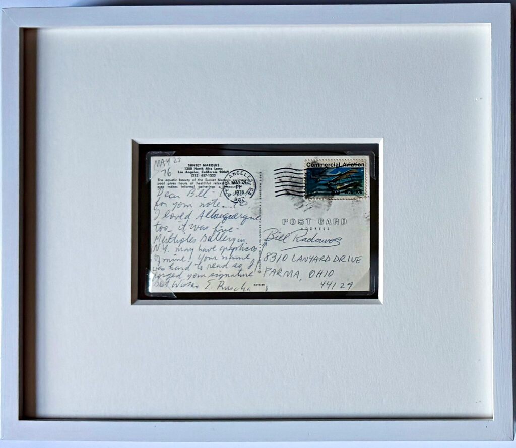Ed Ruscha, Ed Ruscha - "I Forged Your Signature" - Signed letter to artist Bill Radawec, 1976