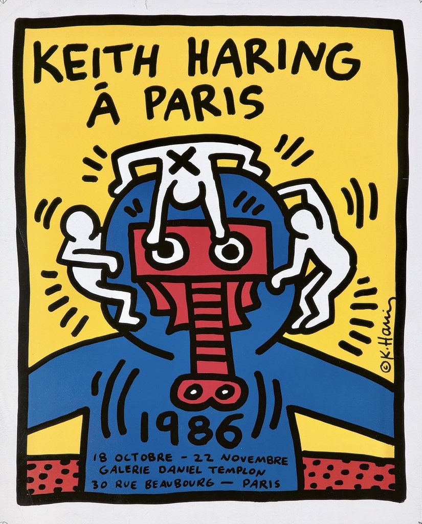 Keith Haring á Paris poster 1986, image 1