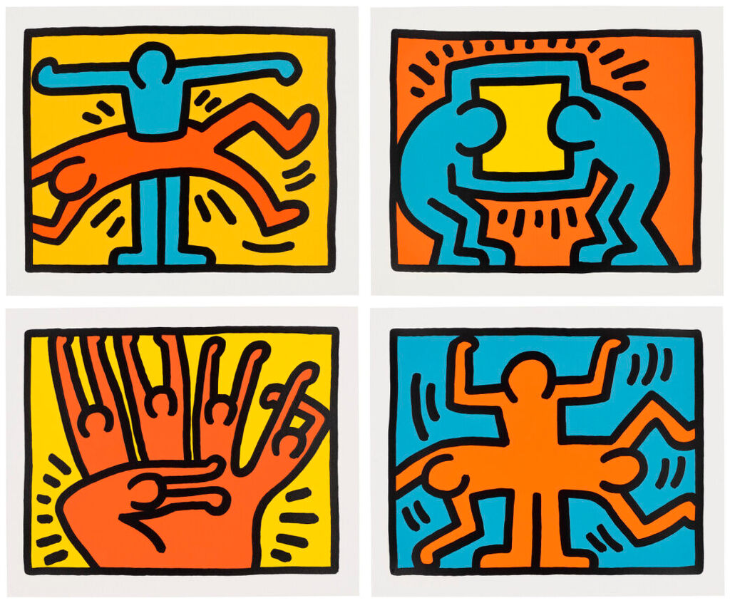 Keith Haring, Pop Shop VI,  (4 pieces) portfolio, 1989