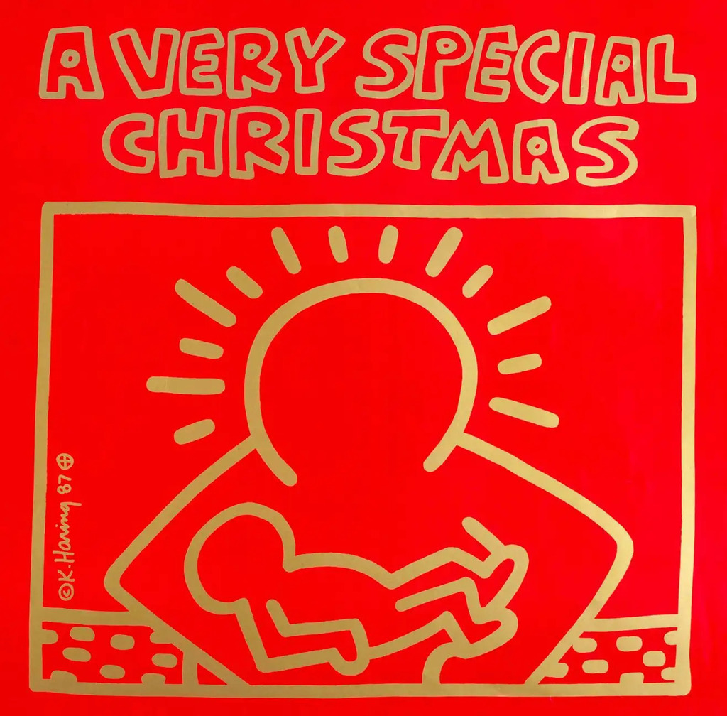 Keith Haring, 1980s Keith Haring Vinyl Record Art (Keith Haring Christmas), 1987