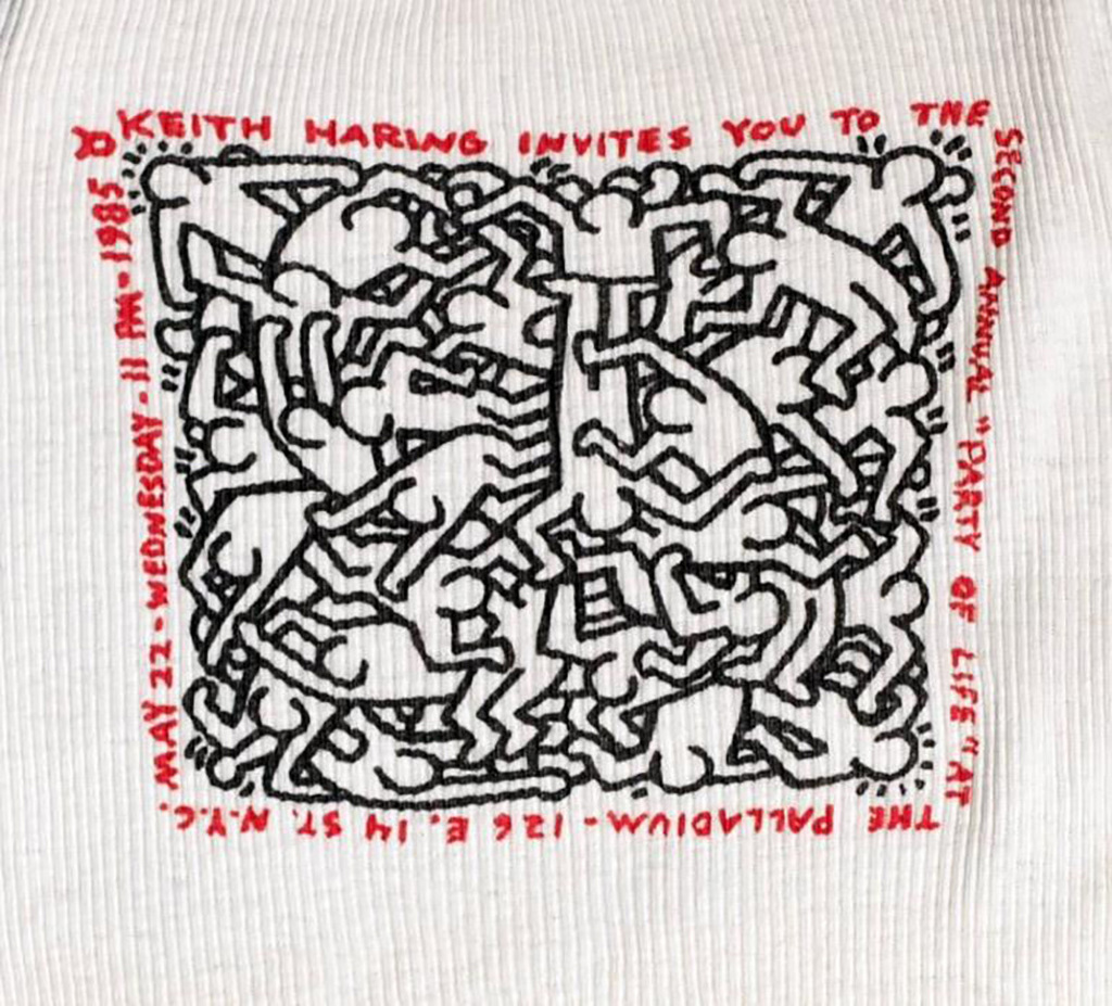 Keith Haring, Keith Haring Party of Life shirt Palladium NYC, 1985