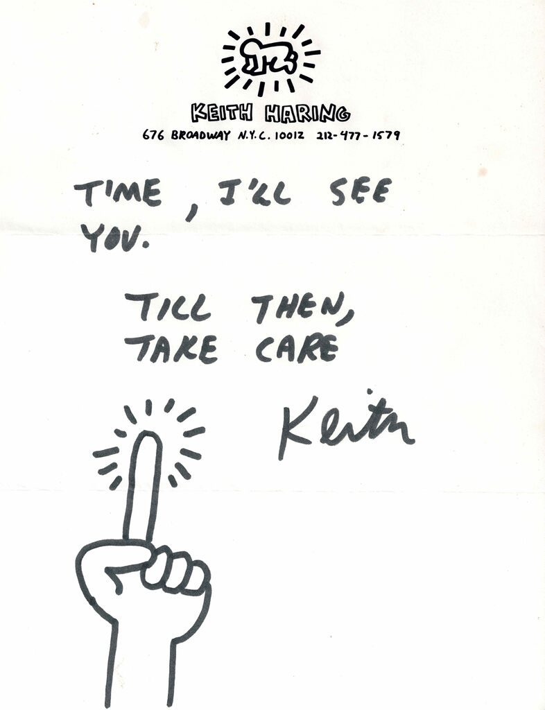 Keith Haring, LETTER + DRAWING TO MONKEYFINGER, 1988