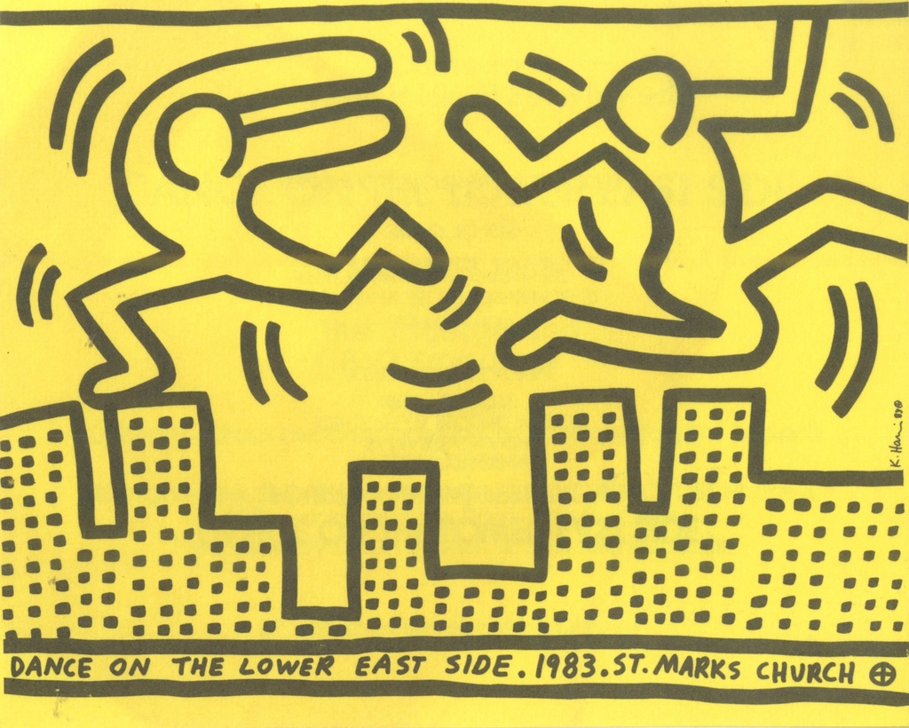 Keith Haring, Keith Haring - Dance on the Lower East Side (rare, original, lifetime invitation), 1983