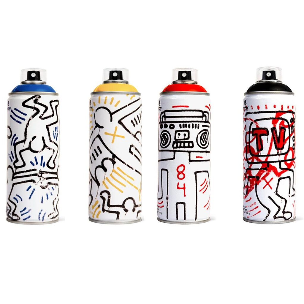 Limited edition Keith Haring spray paint can set, image 1