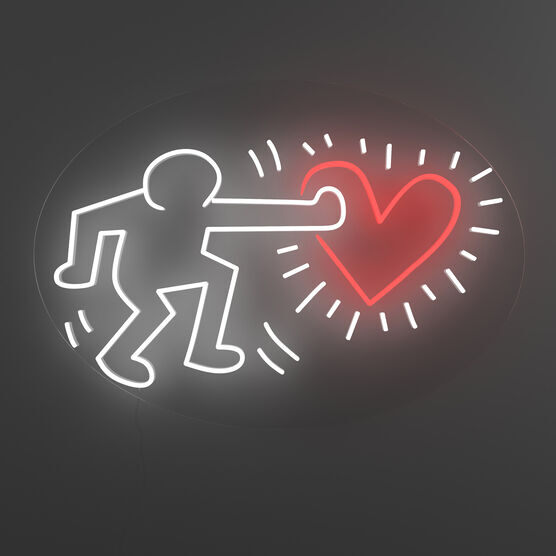 Keith Haring, "SEND LOVE" NEON LIGHT, 2023