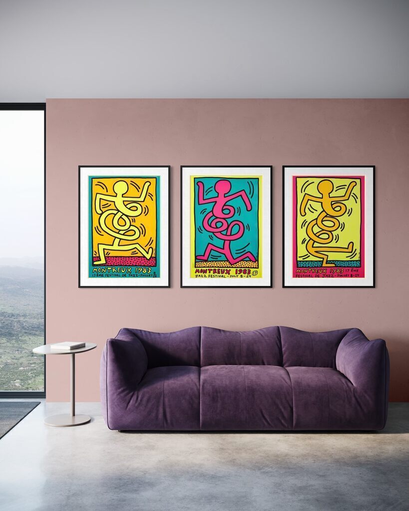 Keith Haring, Montreux Jazz Festival Suite (3 silkscreen prints), 1983