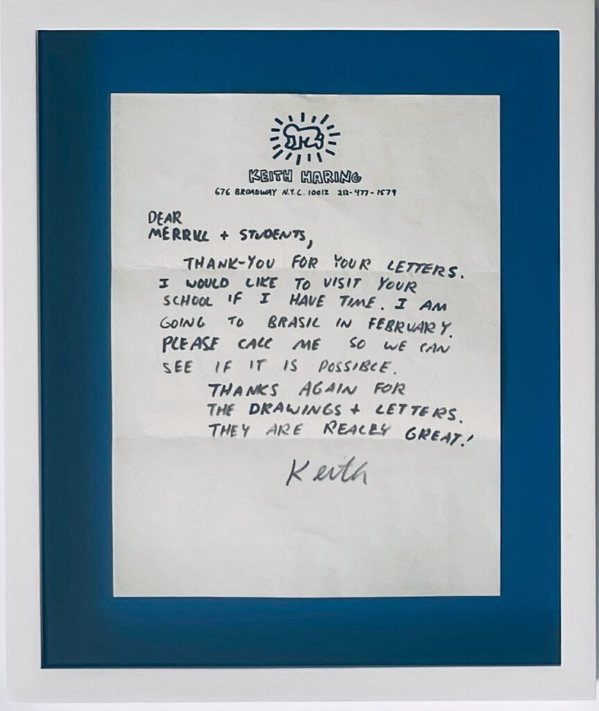 Keith Haring, Keith Haring - Handwritten Letter to teacher: "I Would Like to Visit Your School", ca. 1987
