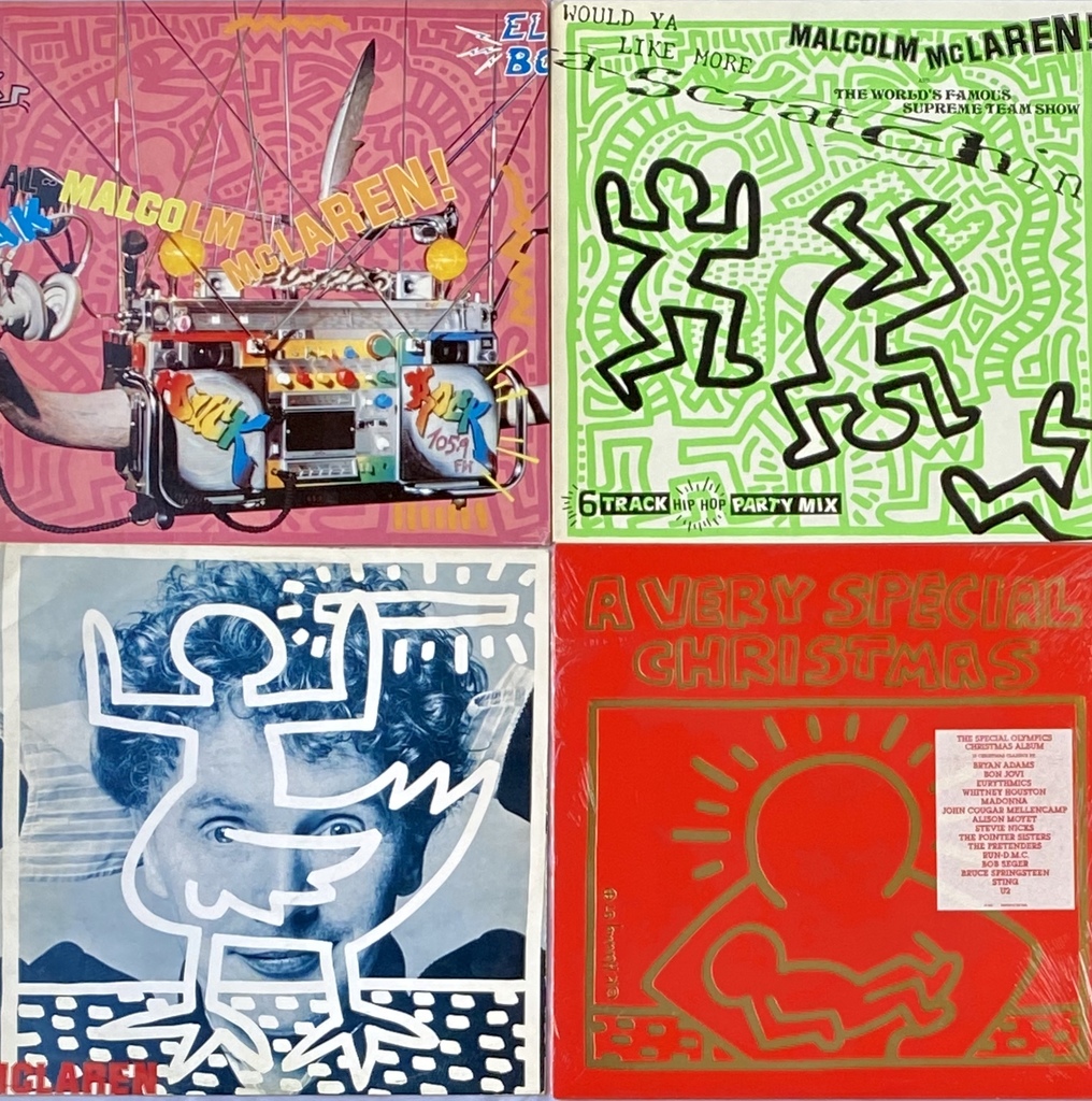 Keith Haring, Original Keith Haring Record Art: set of 4 (1980s Keith Haring album cover art), 1982-1987