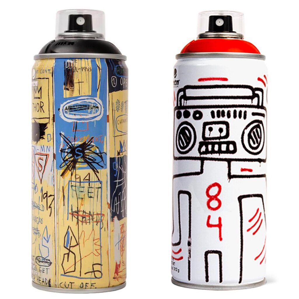 Limited edition Basquiat Keith Haring Spray Paint Cans, imagen 1