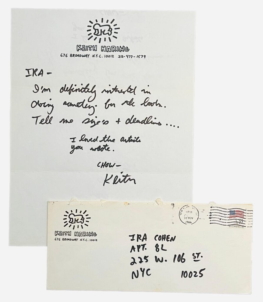 Keith Haring, Keith Haring Handwritten letter 1986 (Keith Haring letter), 1986