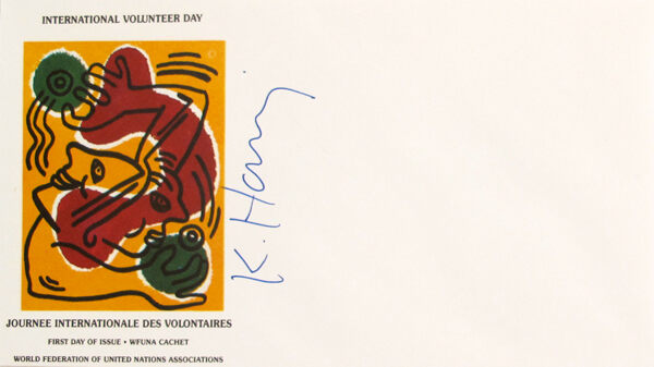 Keith Haring, International Volunteer Day Envelope, 1989