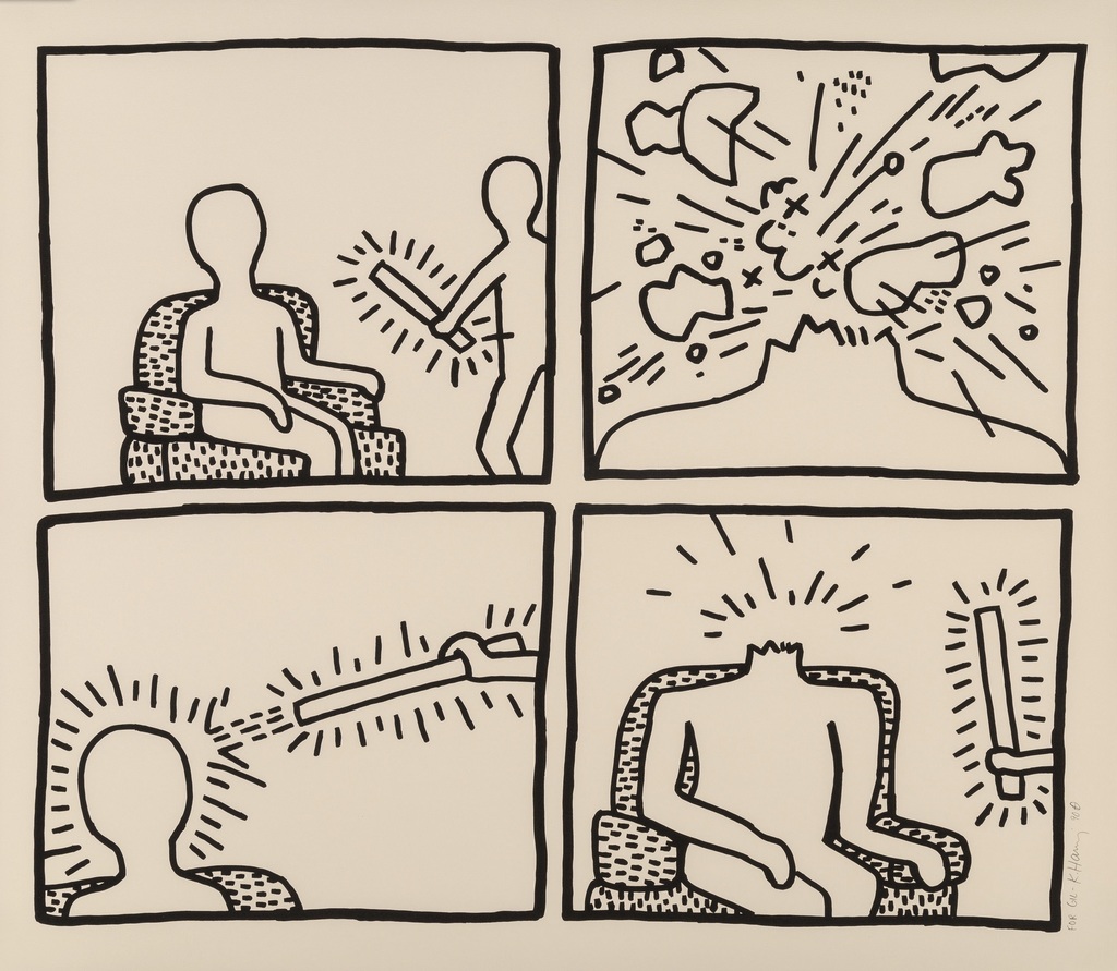 Keith Haring, Untitled (The Blueprint Drawings - No. 14), 1990