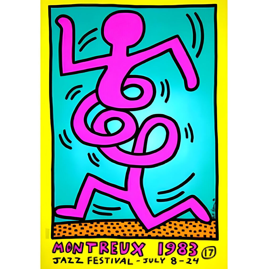 Keith Haring, Montreux Jazz Festival - pink, 1983