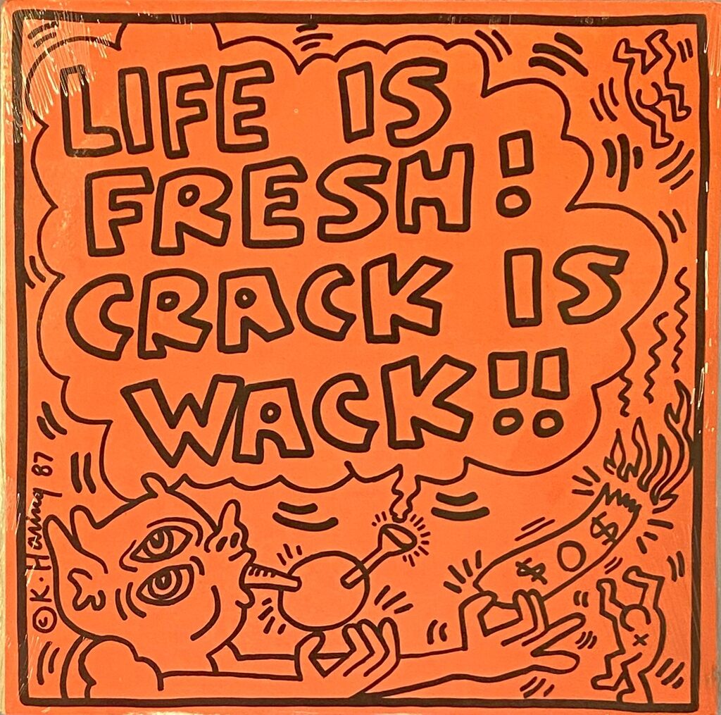 Keith Haring, Rare original Keith Haring Vinyl Record Art (Keith Haring Crack Is Wack), 1987