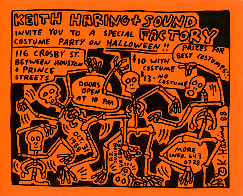 Keith Haring, Keith Haring Sound Factory Halloween (Keith Haring Skeletons), ca. 1989