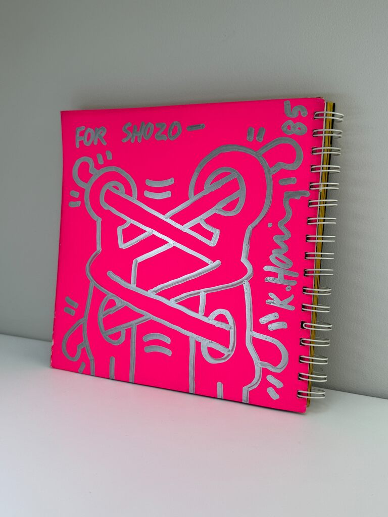 Keith Haring, UNTITLED ('ART ATTACK ON AIDS') - Unique drawing on Tony Shafrazi catalogue, 1985