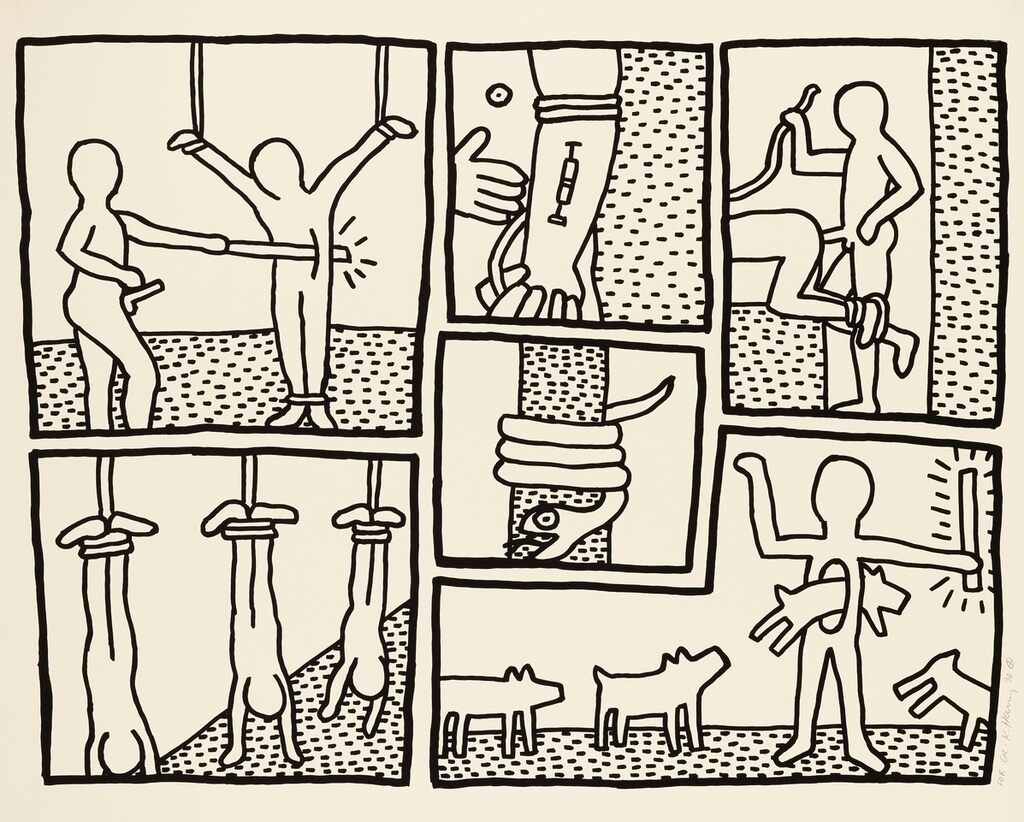 Keith Haring, Blueprint Drawings: One Plate, 1990