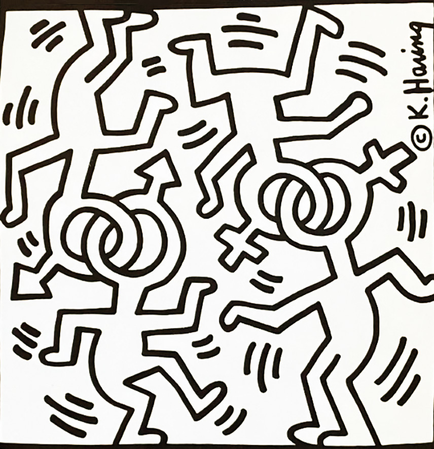 Keith Haring, Keith Haring illustrated announcement for Gay/Lesbian Pride Day, New York, 1986, 1986